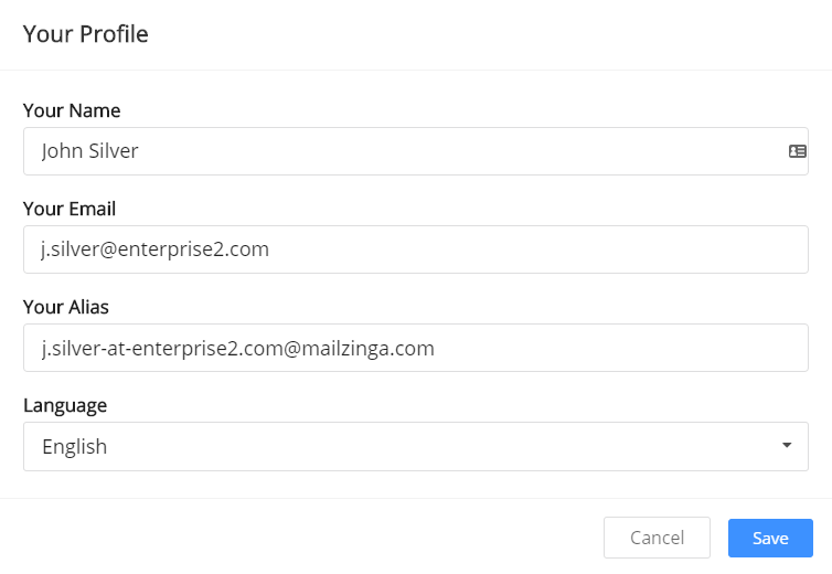 Mailzinga Settings